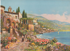 Vintage landscape and village scenes from 1910-1940s